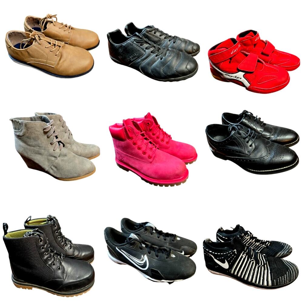 Bulk Boy's Girl's Shoe Lot Of 9 Name Brand Wholesale Reseller ROI Children Nike